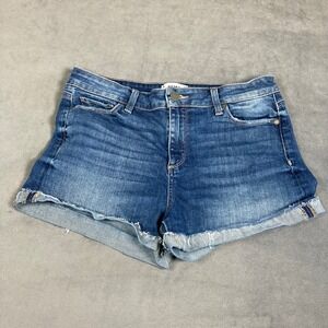 PAIGE Jimmy Jimmy Short Womens 28 Medium Wash Raw Hem Stretch Denim Jean Shorts